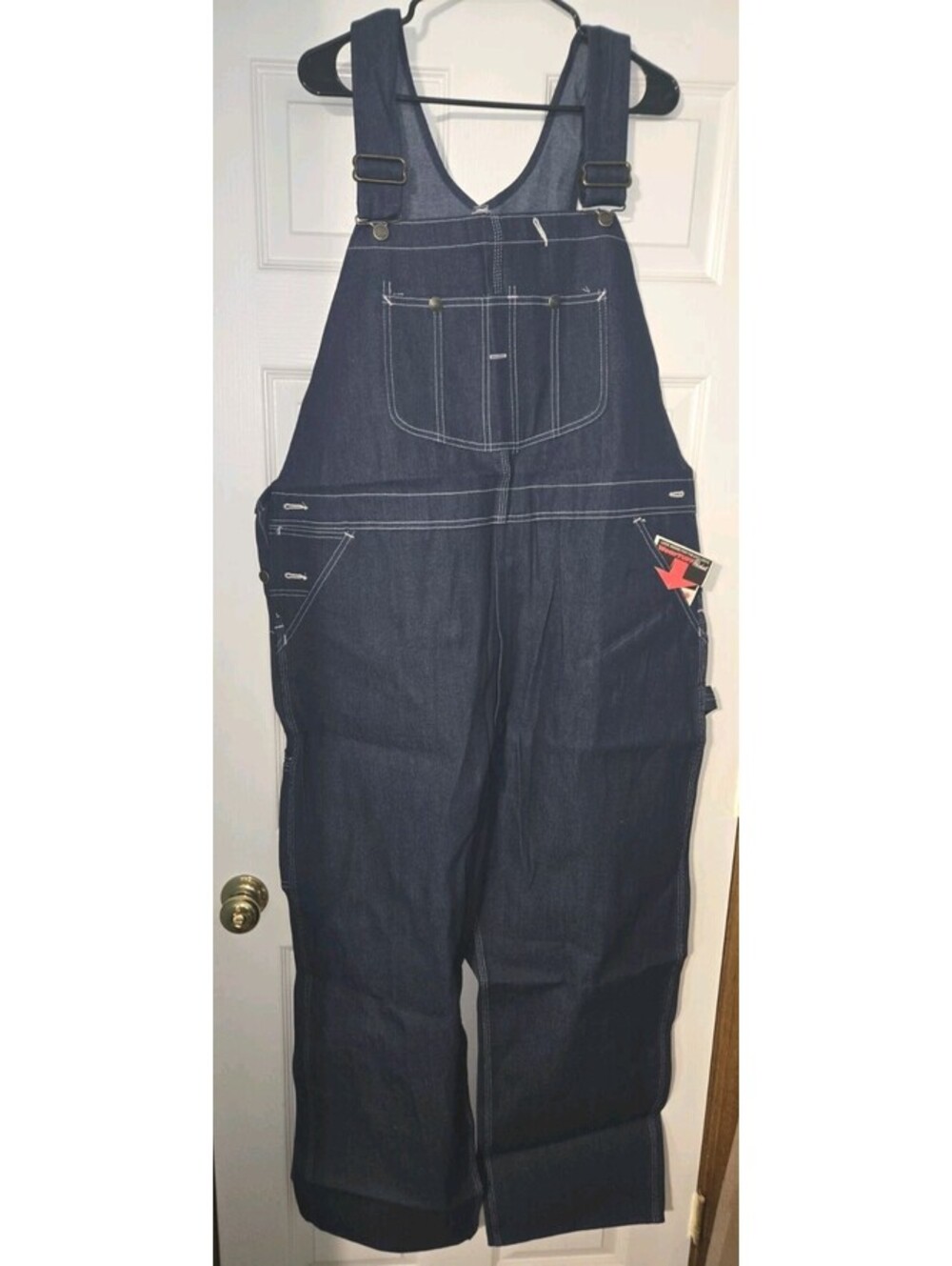 Vintage Sears Roebuck Zipper Fly Denim Bibs Overalls Deadstock Denim USA 46x30